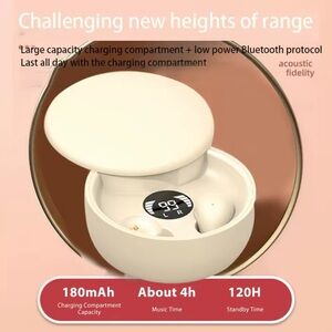 Wireless Earbuds with Charging Case - Cream